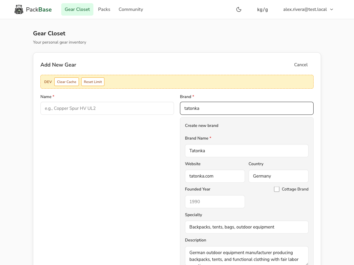 Brand enrichment showing web-scraped brand details