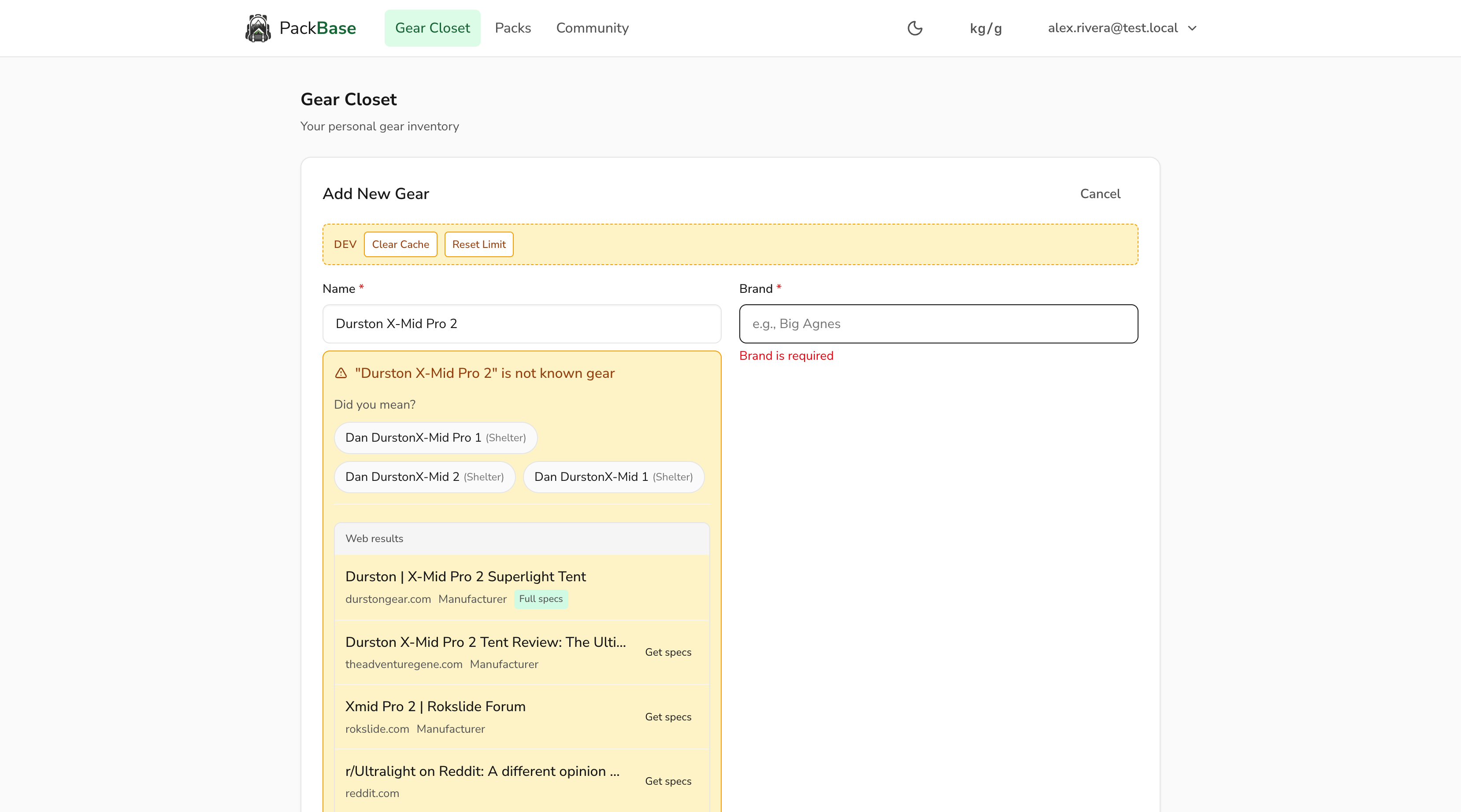 Web search results showing 'Full specs' badge on manufacturer result