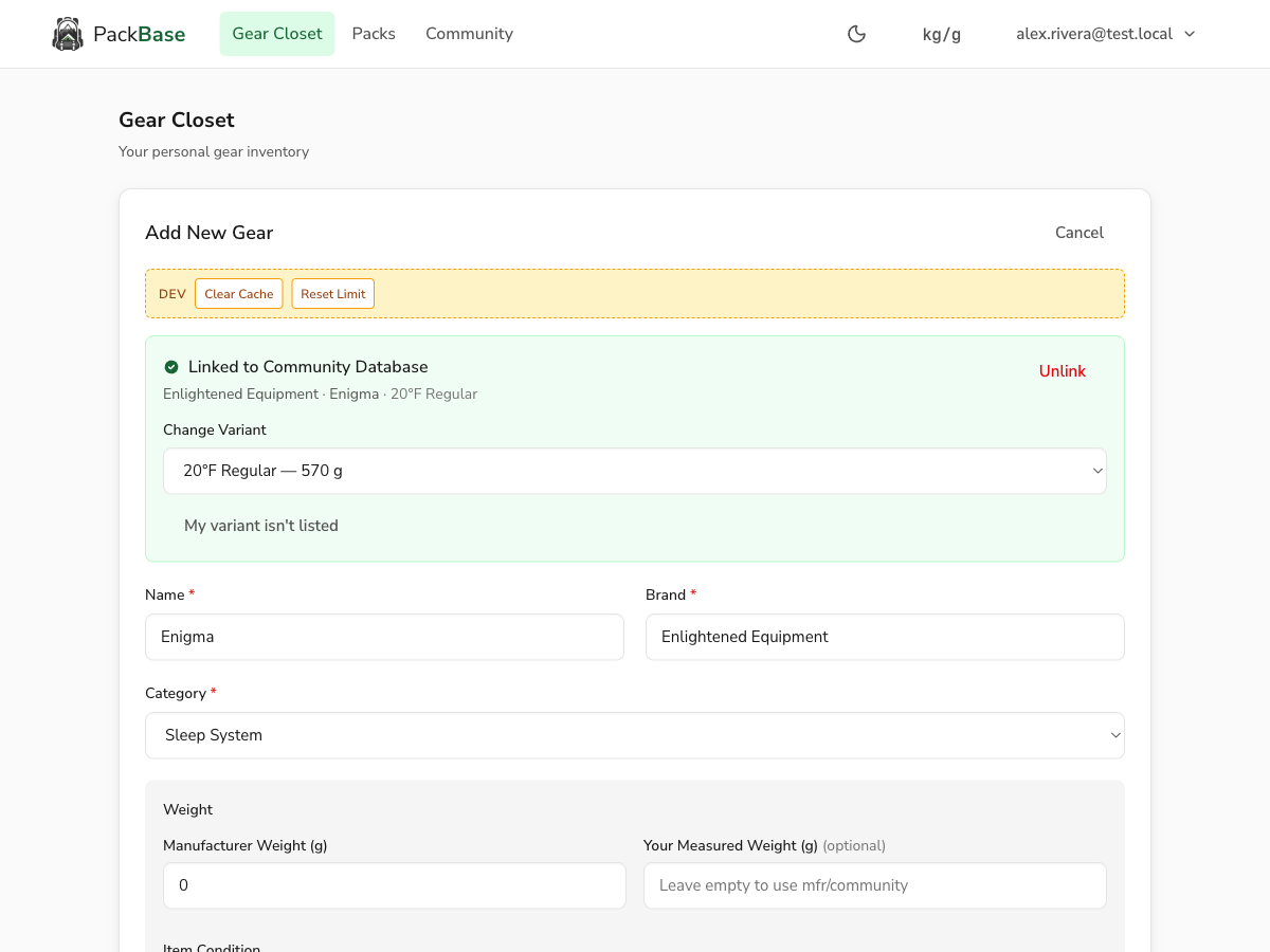 Variant tracking showing multiple configurations side-by-side